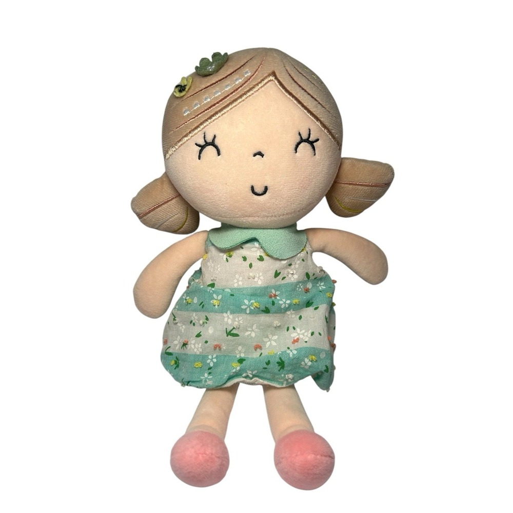 Gloveleya Spring Doll Plush Snap Flower Girls Soft First Baby Green For Backpack